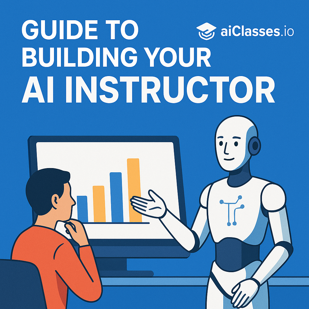 Robot instructing a human, representing an AI instructor guide.